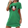 thumbnail image 1 of Cxenplz Nightgowns for Women Short Sleeve T Shirt Sleep Dress Comfy Round Neck Sleepshirt Sleepwear Halloween Print Lounge Pullovers Nightshirt on Clearance, 1 of 4