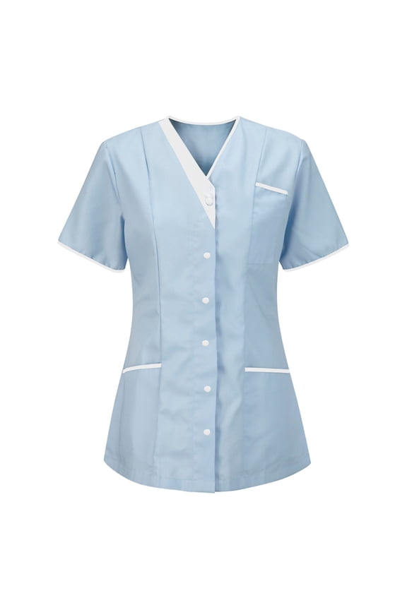 Abomasnow Nursing Scrubs for Women Housekeeping Uniforms for Women Short Sleeve Scrub Tops with Pockets