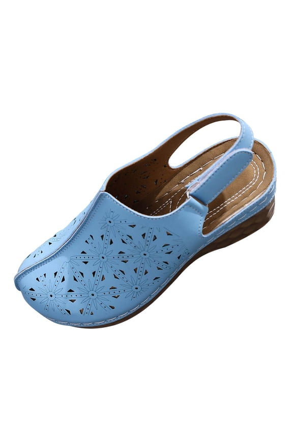 Orthopedic Sandals for Women Arch Support Closed Toe Vamp Shoes Comfortable Slip On Open Back Sandals