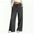 thumbnail image 1 of Abomasnow Oversized Denim Pants for Women Wide Leg Baggy Jeans Drawstring Elastic Waist Stretchy Jeans with Pockets, 1 of 9