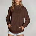 thumbnail image 1 of Abomasnow Oversized Hoodies for Women Fall Fashion Long Sleeve Hooded Sweatshirts Solid Color High Neck Pullover Tops, 1 of 7