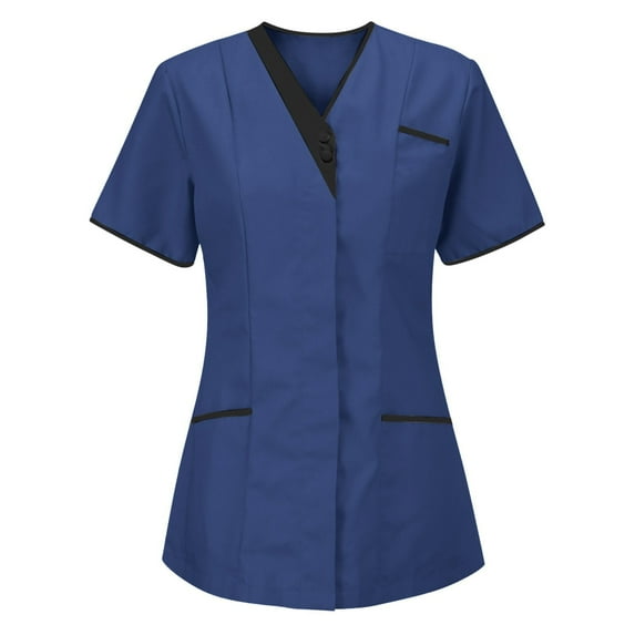 Abomasnow Oversized Scrub Tops for Women Short Sleeve V Neck Nurse Work Uniform Shirts Comfy Medical Workwear Tunics Tops with Pockets