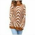 thumbnail image 1 of Abomasnow Oversized Sweaters for Women Fall Winter Zebra Print Long Sleeve Turtleneck Knitted Pullover Tops S-XL, 1 of 5