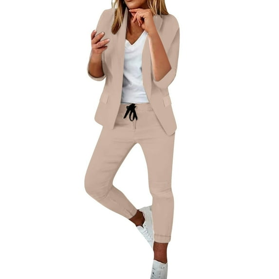 Abomasnow Pants Suits for Women Dressy Business Casual Outfits Blazer Sets Pant Suits 2 Piece Set Work Outfits Office Clothing