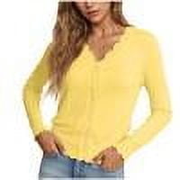 Abomasnow Plus Size Cardigan for Women Cropped Long Sleeve V-Neck Button Down Ribbed Wave Edges Casual Knit Shrugs Sweater