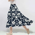 thumbnail image 1 of Abomasnow Plus Size Skirts for Women Casual Y2K Boho Floral Print Flowy Maxi Skirts A Line Elastic Waist Vacation Beach Long Skorts Black, 1 of 5