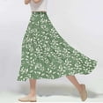 thumbnail image 1 of Abomasnow Plus Size Skirts for Women Casual Y2K Boho Floral Print Flowy Maxi Skirts A Line Elastic Waist Vacation Beach Long Skorts Green, 1 of 5