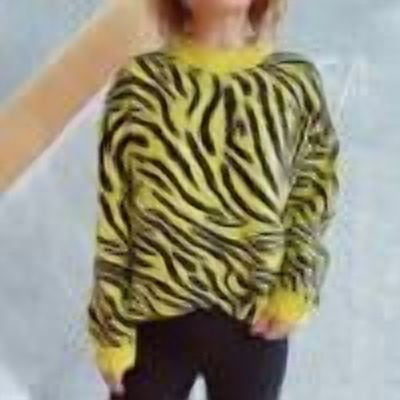 Abomasnow Plus Size Sweaters for Women Fall Winter Zebra Print Long Sleeve Knitted Pullover Tops S-L