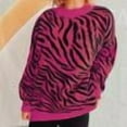 thumbnail image 1 of Abomasnow Plus Size Sweaters for Women Fall Winter Zebra Print Long Sleeve Knitted Pullover Tops S-L, 1 of 5