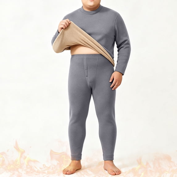 Abomasnow Plus Size Thermal Underwear for Men Heavyweight Stretch Warm Fleece Lined Tops and Long Johns S-4XL