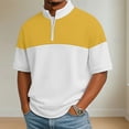 thumbnail image 1 of Abomasnow Quarter Zipper Shirts for Men Summer Short Sleeve Mock Neck Golf Shirts Lightweight Color Blocking Moisture Wicking Workout Shirts, 1 of 9