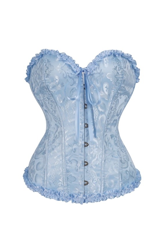 Renaissance Corset Tops for Women Lace up Hook Front Bustier Shapewear Halloween Costume