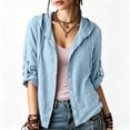 thumbnail image 1 of Abomasnow Roll Up 3/4 Sleeve Hoodies for Women Lightweight Button Down Business Shirts UPF 50+ UV Sun Protection Outdoor Shirts, 1 of 9
