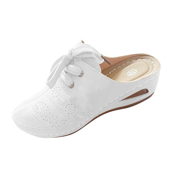 Abomasnow Sandals for Women 2026 Closed Toe Arch Support Slides Slip on Wedge Heel Platform Sandals