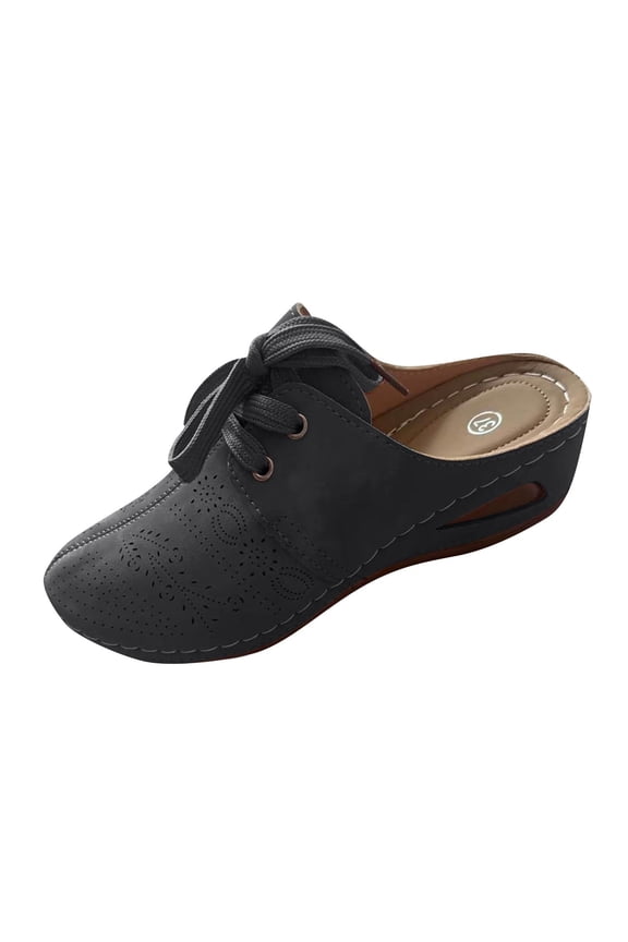 Sandals for Women 2026 Closed Toe Arch Support Slides Slip on Wedge Heel Platform Sandals