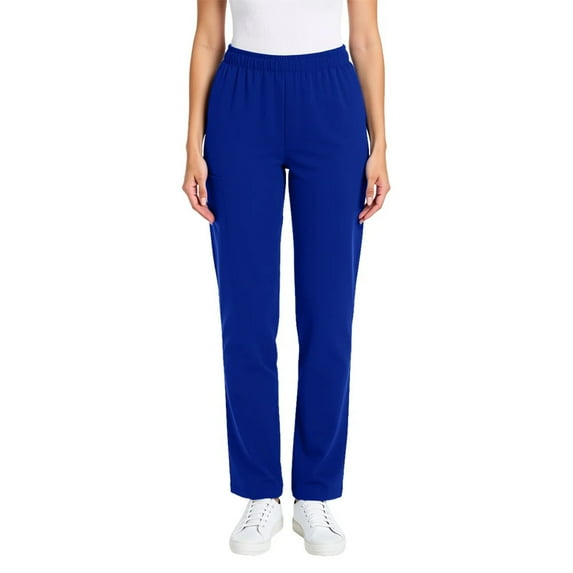 Abomasnow Scrub Pants for Women Elastic Waist Wide Leg Baggy Nursing Pants with 3 Pockets Moisture Wicking Stretch Nurse Pants