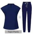 thumbnail image 1 of Abomasnow Scrubs Set for Women Nurse Uniform Jogger Suit Stretch Top and Elastic Waist Drawstring Pants for Nurse Workwear with Multi Pockets, 1 of 1
