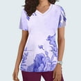 thumbnail image 1 of Abomasnow Scrubs for Women V-Neck Short Sleeve Scrub Tops Soft Floral Printed Stretch Nursing Scrubs with Pockets, 1 of 5