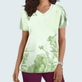 thumbnail image 1 of Abomasnow Scrubs for Women V-Neck Short Sleeve Scrub Tops Soft Floral Printed Stretch Nursing Scrubs with Pockets, 1 of 5