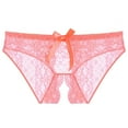 thumbnail image 1 of Abomasnow Sexy Lace Bow See Through G-String Thong for Women Lightweight Low Waisted Cut Out Back Bikini Panties on Sale Clearance 2024, 1 of 2