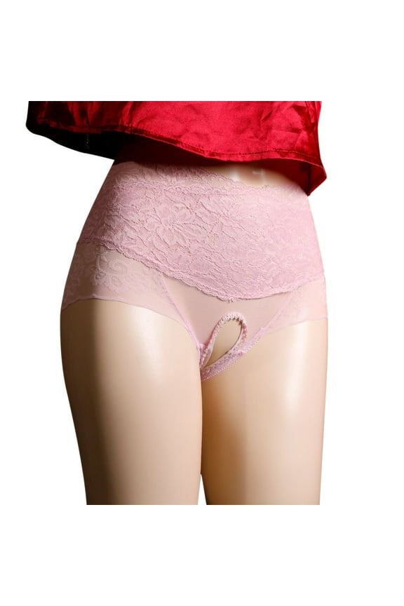 Sexy Lace G-String Thongs for Women,High Waist T-Back Crotchless Bikini Underpants Breathable See Through Panties on Clearance