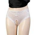 thumbnail image 1 of Abomasnow Sexy Lace See Through G-String Thongs for Women, Breathable High Waist T-Back Crotchless Bikini Underpants on Clearance, 1 of 6