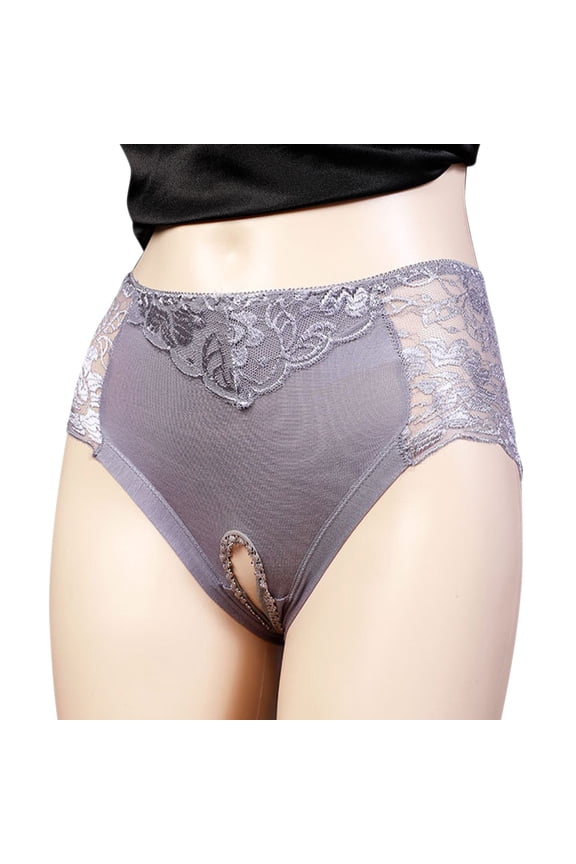 Sexy Lace See Through G-String Thongs for Women, Breathable High Waist T-Back Crotchless Bikini Underpants on Clearance