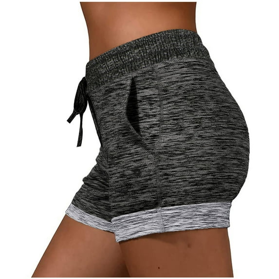 Abomasnow Shorts for Women Cotton Blend Yoga and Running Short Casual Elastic Waist Drawstring Bike Shorts with Pockets