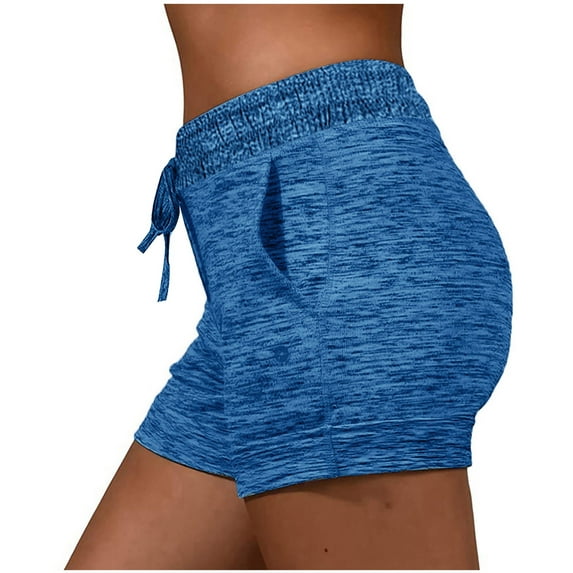 Abomasnow Shorts for Women Cotton Blend Yoga and Running Short Casual Elastic Waist Drawstring Bike Shorts with Pockets