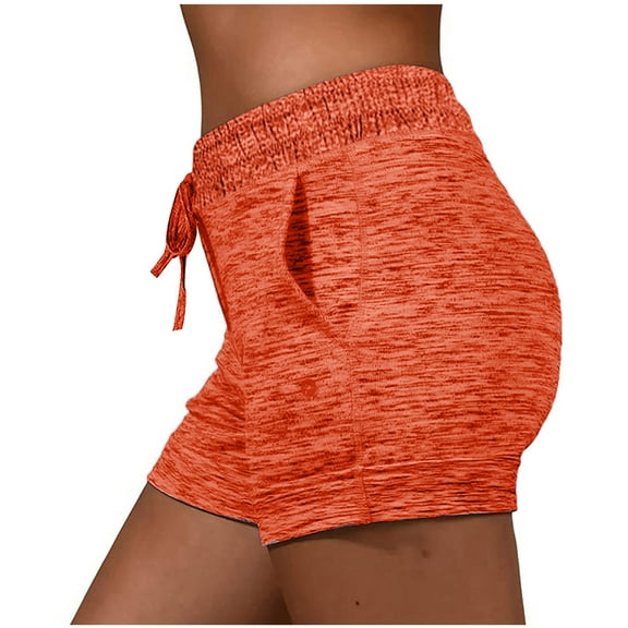 Abomasnow Shorts for Women Cotton Blend Yoga and Running Short Casual Elastic Waist Drawstring Bike Shorts with Pockets