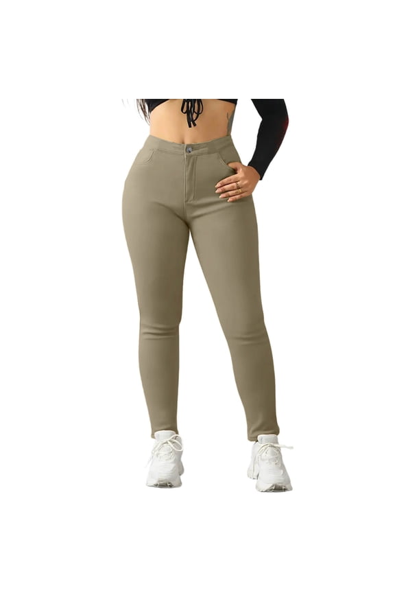 Skinny Jeans for Women Plus Size High Waist Stretchy Fleece Lined Tights Butt Lifting Denim Leggings S-2XL