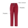 thumbnail image 1 of Abomasnow Straight Leg Scrub Pants for Women Drawstring Soft Stretch Anti-Wrinkle Women's Scrub Pants with 6 Pockets, 1 of 7