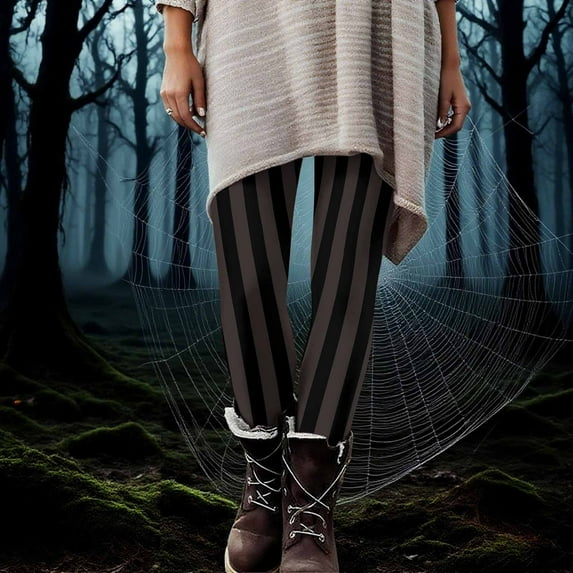 Abomasnow Stripe Printed Workout Leggings for Women High Waisted Yoga Pants Non See-Through Tummy Control Tights