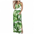 thumbnail image 1 of Abomasnow Jumpsuits for Women Casual Halter Neck Rompers Boho Floral Printed Wide Leg One Piece Pants, 1 of 6