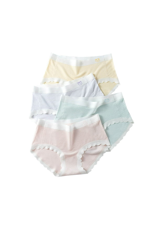 Teen Girls Modal Soft Underwear Comfort Seamless Tagless Stretch Briefs Breathable Mid Waist Solid Thin Panties for Teenager Age 8-18 Pack of 4
