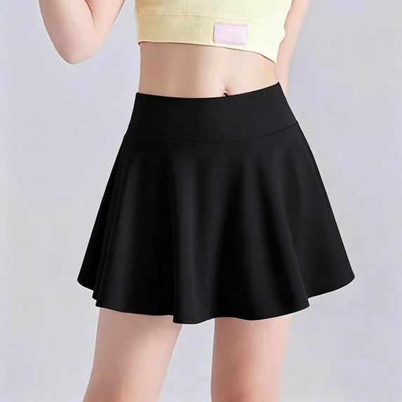 Abomasnow Tennis Skirts for Girls High Waisted Stretchy Skater Skirt Tummy Control A-Line Flowy Mini Skirts 3-13 Years