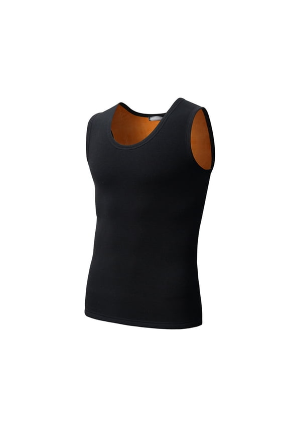 Thermal Tank Top Men Winter Warm Fleece Lined Underwear High Stretch Sleeveless Thermal Vest for Cold Weather