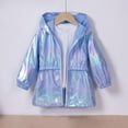 thumbnail image 1 of Abomasnow Toddler Boy Girl's Metallic Jacket Lightweight Long Sleeve Zip Up Holographic Shiny Hooded Jackets for 9M-8T, 1 of 3