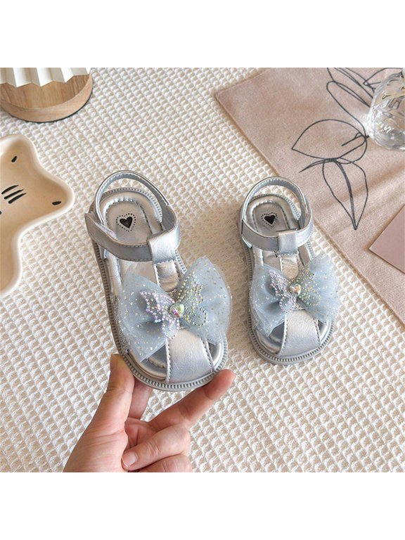 Toddler Girls Sandals Soft Rubber Sole Closed-Toe Non-Slip Shoes Summer Walkers Shoes for Kid