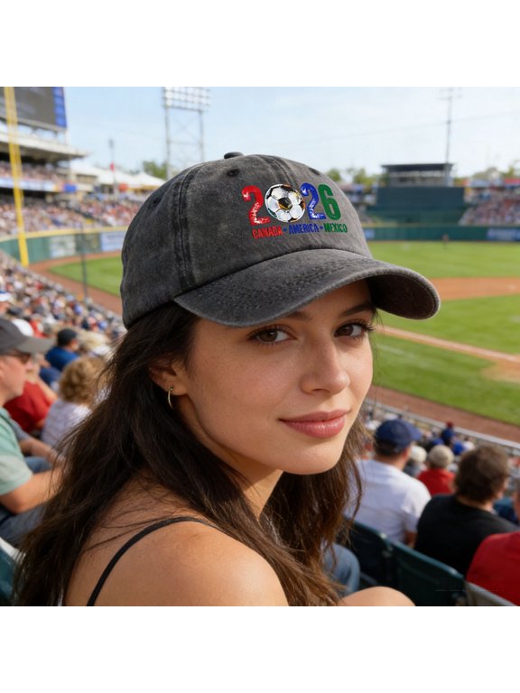 Unisex Cup Soccer Hat 2026 Retro Print Soccer Fan Baseball Cap Adjustable Football Supporters Soccer Hat for Men Women