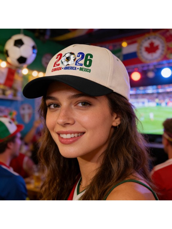 Unisex Soccer Hat 2026 Vintage Washed Football Supporters Soccer Caps for Women Men
