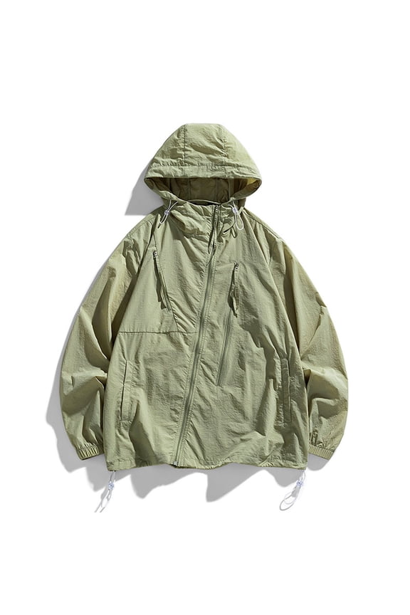 Unisex's UPF 50+ Sun Protection Outdoor Jacket Workout Athletic Jackets Lightweight Loose Hiking Running Jackets with Pockets