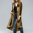 thumbnail image 1 of Abomasnow Velvet Long Cardigans for Women Lapel Collar Open Front Long Trench Coat Lightweight Back High Slit Blazer Suit S-2XL, 1 of 8