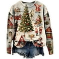 thumbnail image 1 of Abomasnow Vintage Christmas Shirts for Women Christmas Lightweight Sweatshirts Tops Xmas Graphic Long Sleeve Shirts Tops S-2XL, 1 of 3