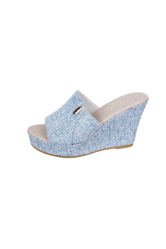 Wedge Sandals for Women 2026 Summer Comfortable Open Toe Slip On Platform Sandals High Heels Arch Support Slip Sandals