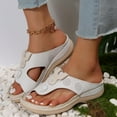 thumbnail image 1 of Abomasnow Wedge Sandals for Women, Summer Slip on Slipper Casual Open Toe Walking Platform Sandals Slide Orthotic Arch Support Sandals, 1 of 8