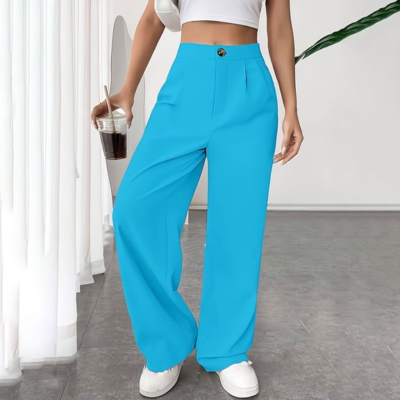 Abomasnow Wide Leg Pants for Women Work Business Casual High Waisted Dressy Pants Flowy Trousers Office
