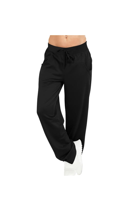 Wide Leg Scrub Pants for Women High Rise Straight Wide Leg Yoga Scrub Uniform Pants Anti-Wrinkle & Knit Yoga Waistband
