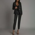 thumbnail image 1 of Abomasnow Women 2 Piece Outfits Double Breasted Blazer and Straight Leg Work Pants Casual Blazer Set Dressy Business Office Suits, 1 of 9