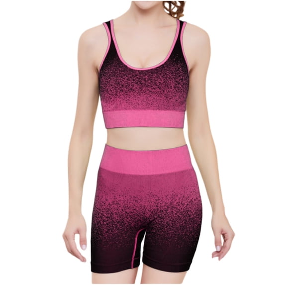 Abomasnow Women 2 Piece Workout Sets High Waisted Biker Shorts with Pockets Built in Bra Racerback Tank Tops